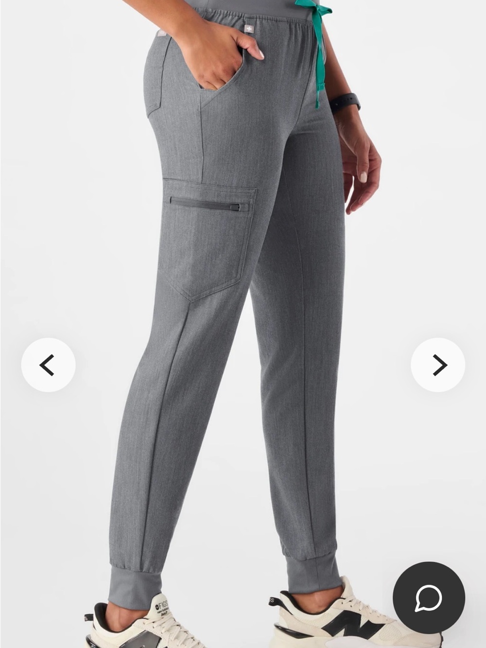 FIGS Women’s Gray Jogger Scrub Pants | Size Medium